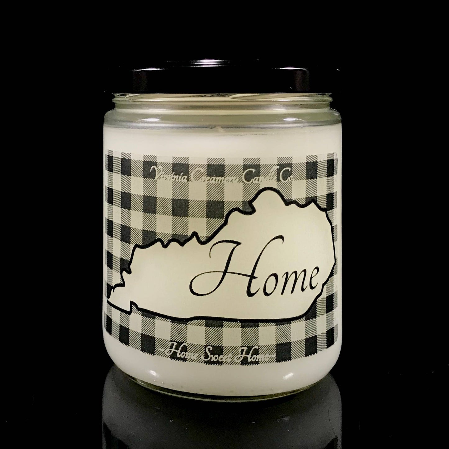 Virginia Creamery Candle Co. - US-ANY Any State Buffalo Check 16oz Glass Jar Candle: Vanilla Bean