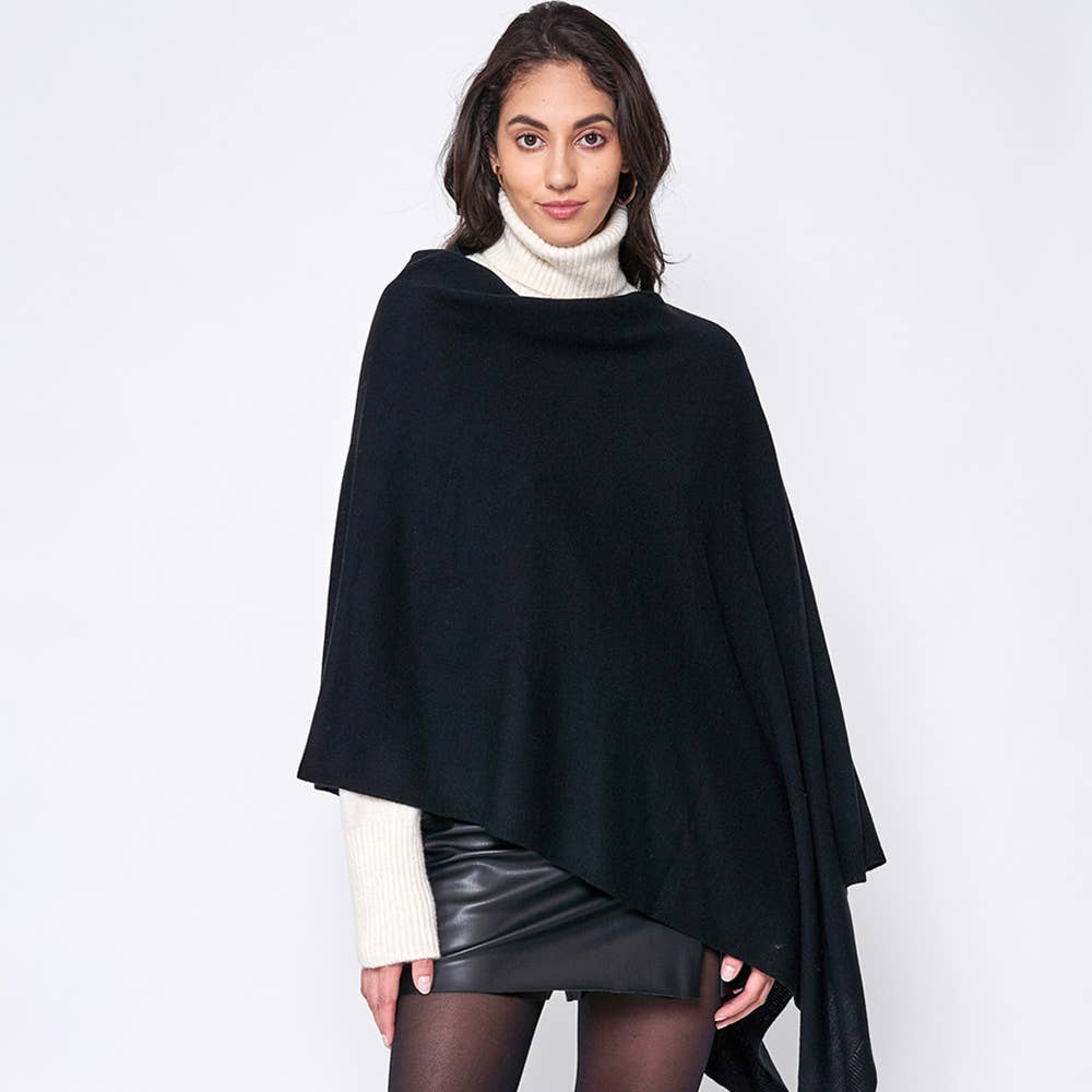 Sensibling Corp. - Solid Scarf Poncho: Brown