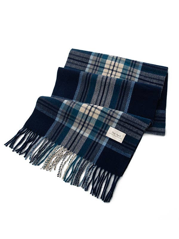 UZ Wholesale Store - Keep Warm Plaid Tasseled Shawl&Scarf: COFFEE / One_size