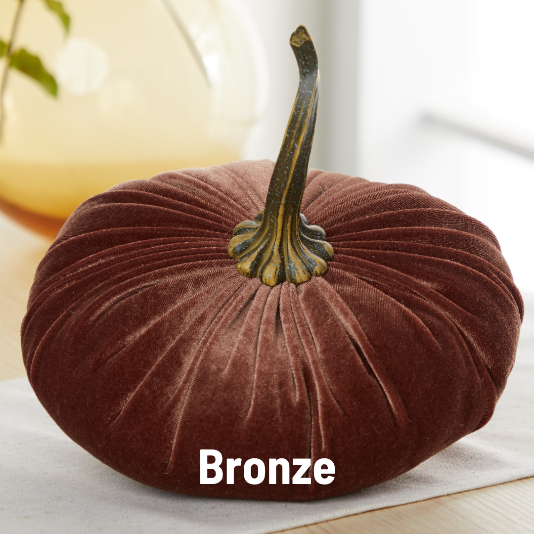 Your Heart's Content - Pumpkin Extra Large Velvet,  Fall Accent Decor, Centerpiece: Luxe Burnt Orange