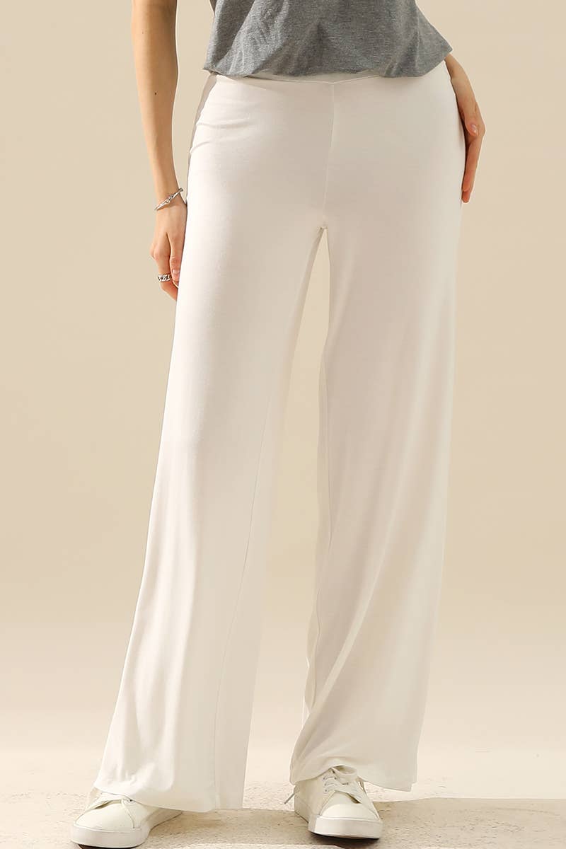 NINEXIS - CWBLP410-P_PLUS SIZE HIGH WAIST WIDE LEG PALAZZO LOOSE PANTS: BLACK / (3X) 1