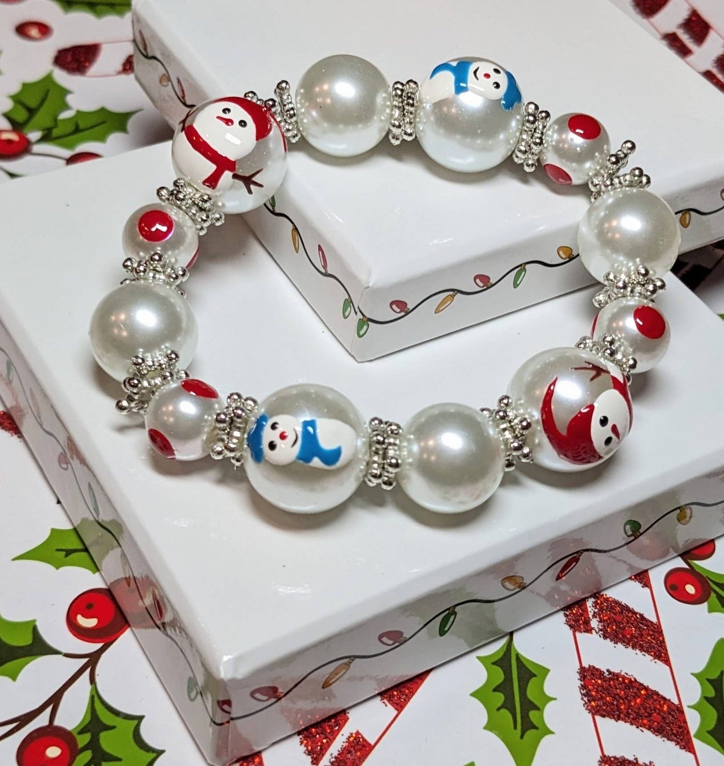 Fiona Accessories - Christmas Bracelet Painted Snowman Gift Tree Holiday Gifts: Gingerbread Man