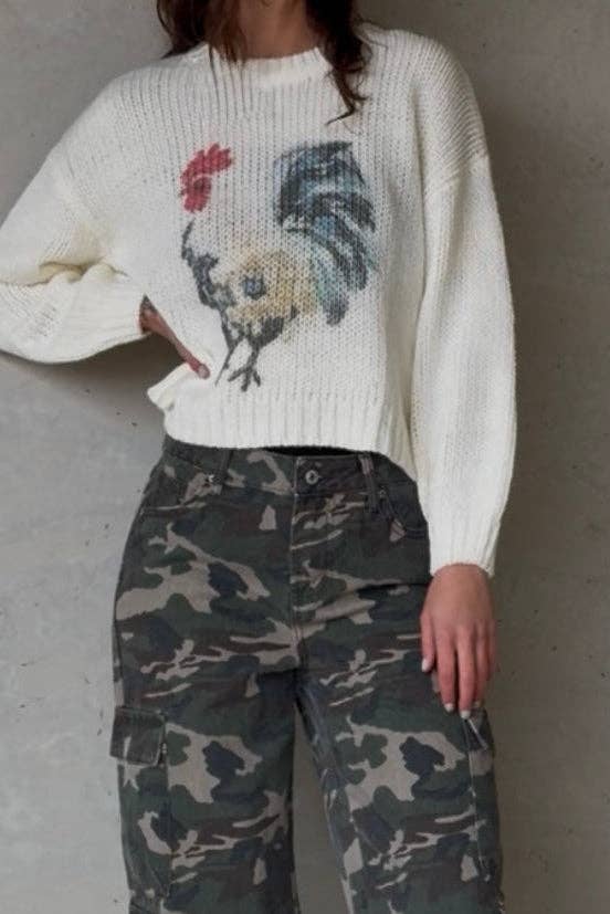 Addy & Me Apparel LLC - Ruby Rooster Sweater: M