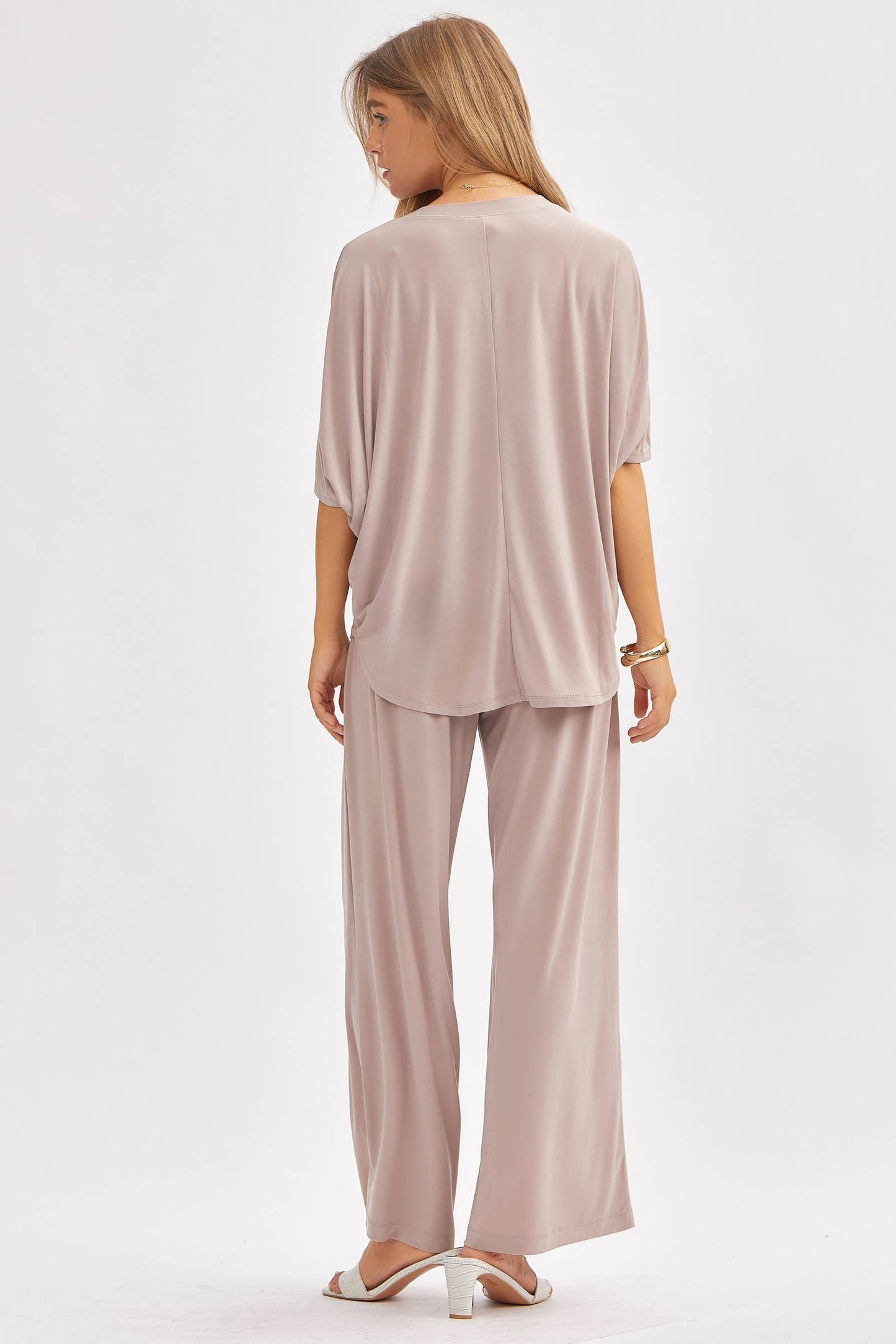 Dear Scarlett - Flowy Top + Wide Leg Set TRVSET-COASTAL: Fuchsia / L