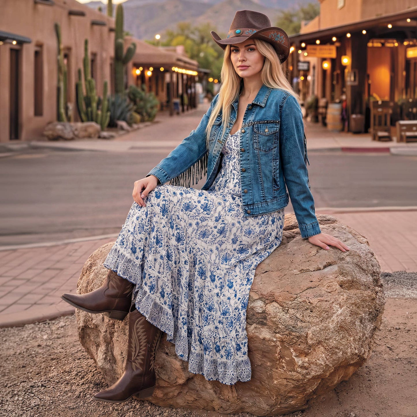 Back in the Saddle - Praire Mist Floral Dress: Small
