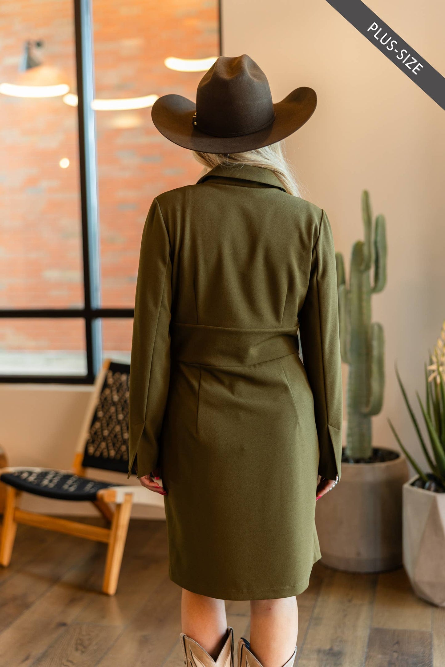 Dear Scarlett - Comfortable Ponte Dress : Olive