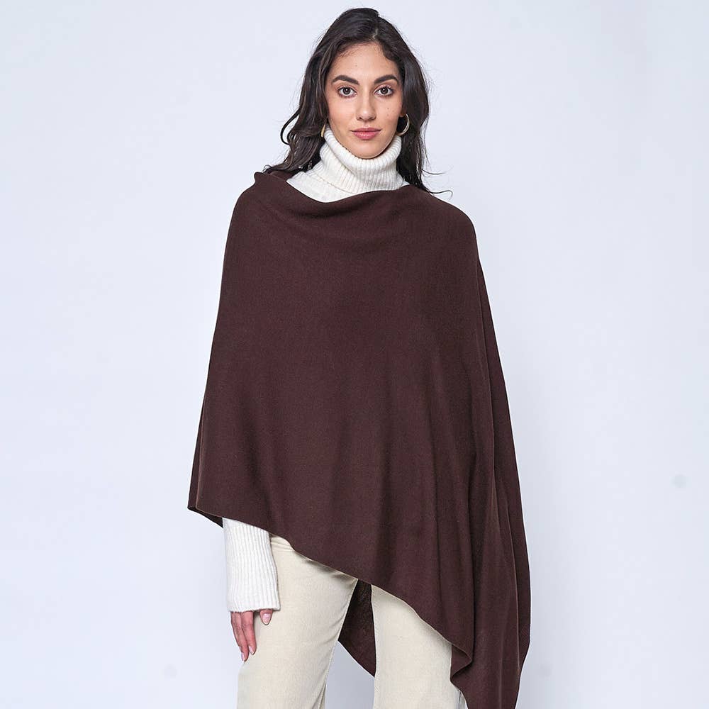 Sensibling Corp. - Solid Scarf Poncho: Red