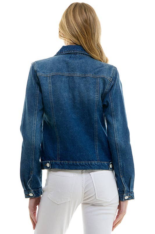 BLUE AGE - LADY CASUAL COTTON DENIM JEAN JACKET (OPEN PACK): Olive / 100% Cotton / M