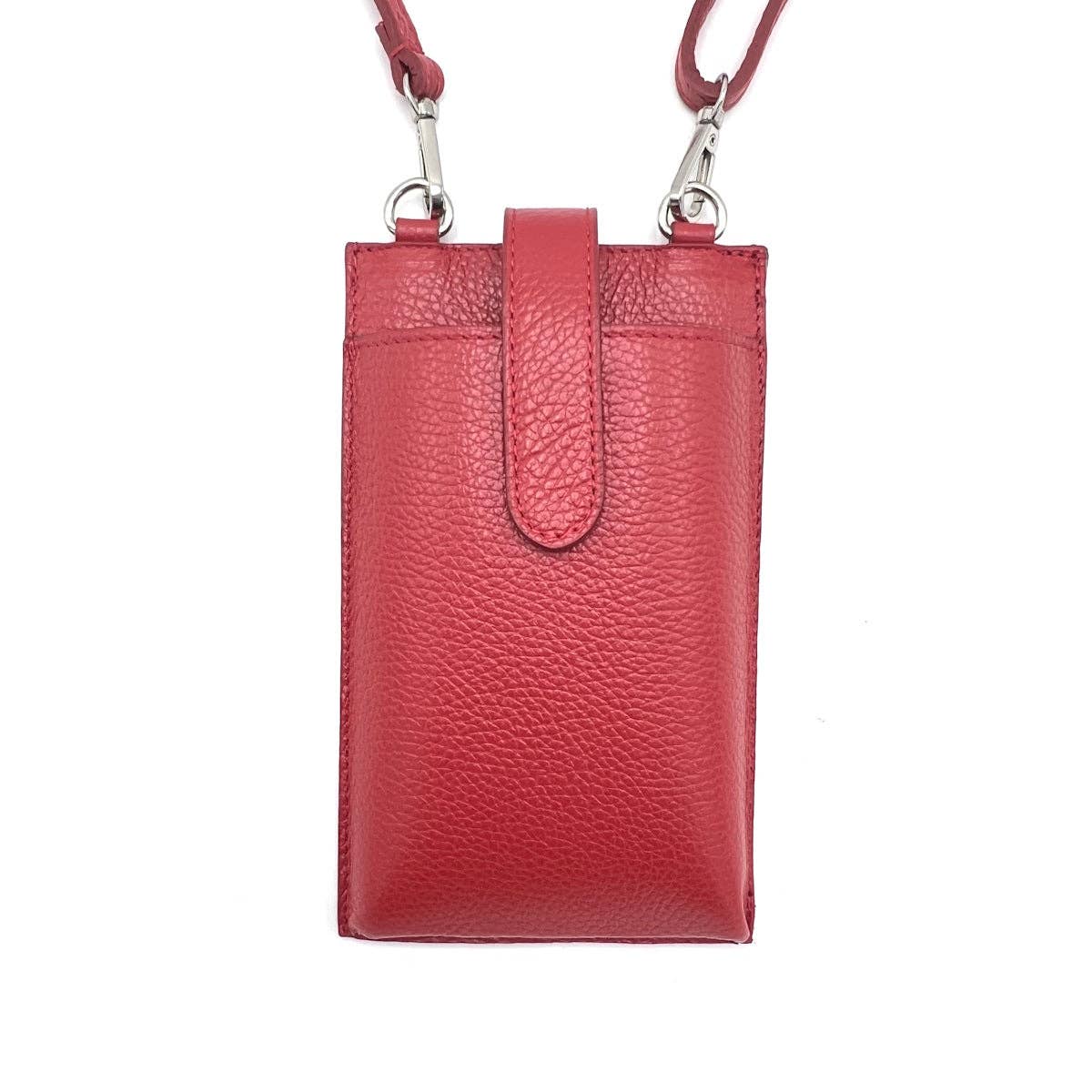 Suie Valentini srl - Summer genuine leather phone bag, Made in Italy, art. 112560: Beige