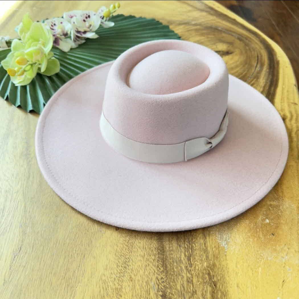 Bella Betty - Best seller !! Structured boater with wide brim  Grosgrain: IVORY / ONE SIZE