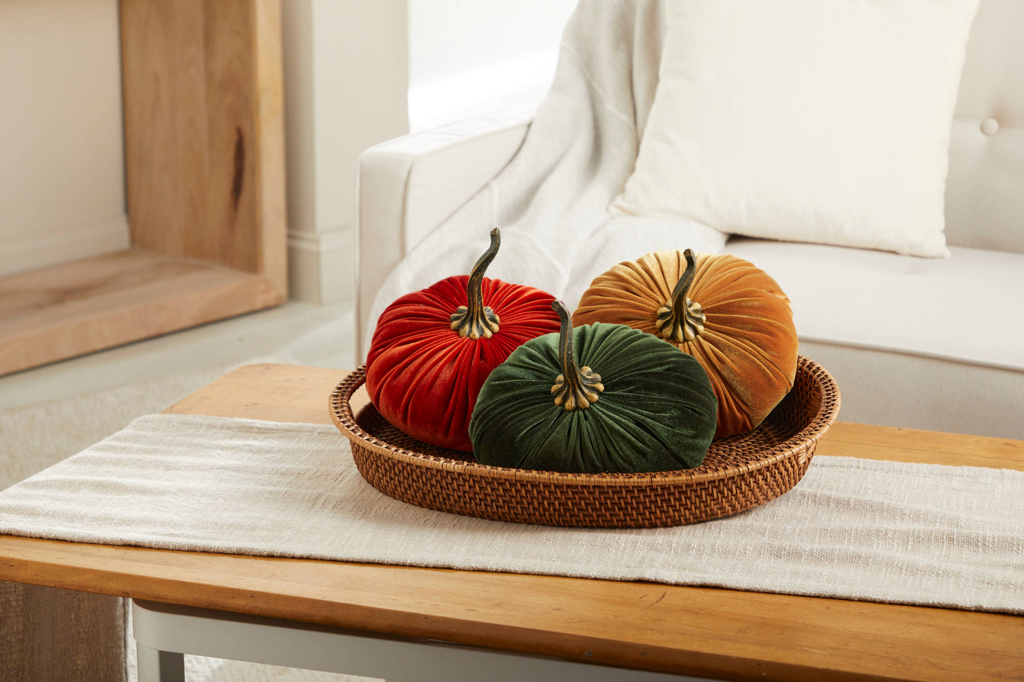 Your Heart's Content - Pumpkin Extra Large Velvet,  Fall Accent Decor, Centerpiece: Luxe Clover