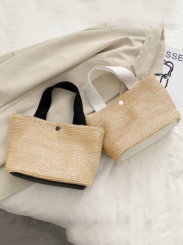 FurDecoration - Simple Casual Vacation Weave Bag: WHITE / One_size