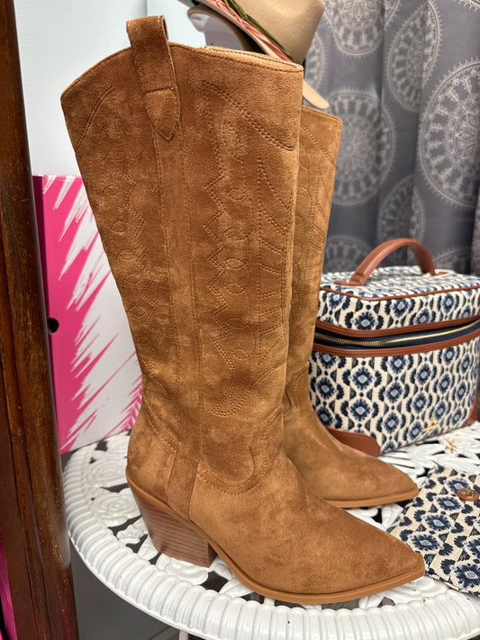 Hey Girl by Corky’s Howdy Faux Suede Cowgirl Boot