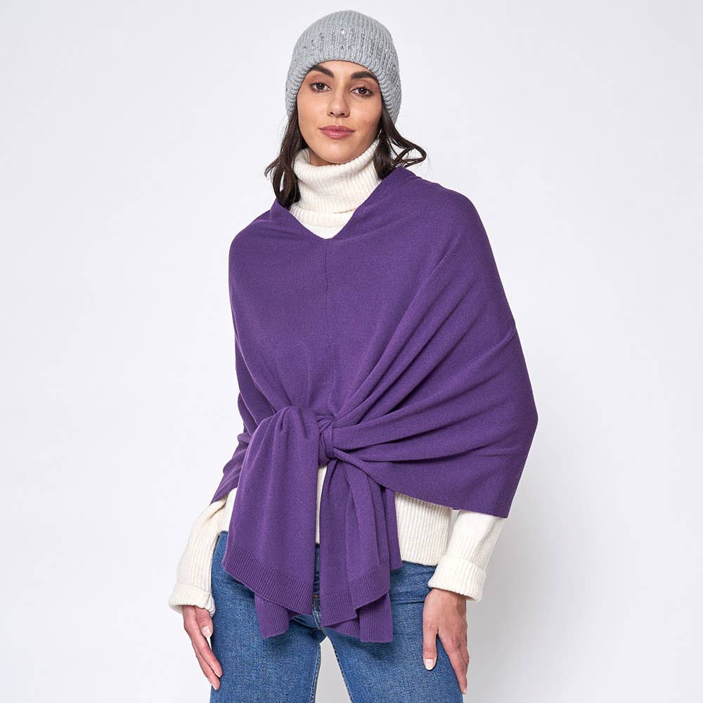Sensibling Corp. - Solid Scarf Poncho: Purple