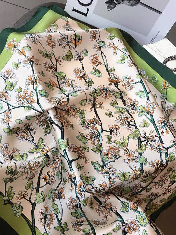 UZ Wholesale Store - Floral Printed Shawl&Scarf: GREEN / One_size