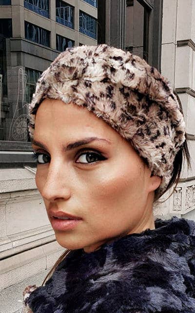 Headband: Faux Fur 100% Polyester / Headband with Twist / Red Fox