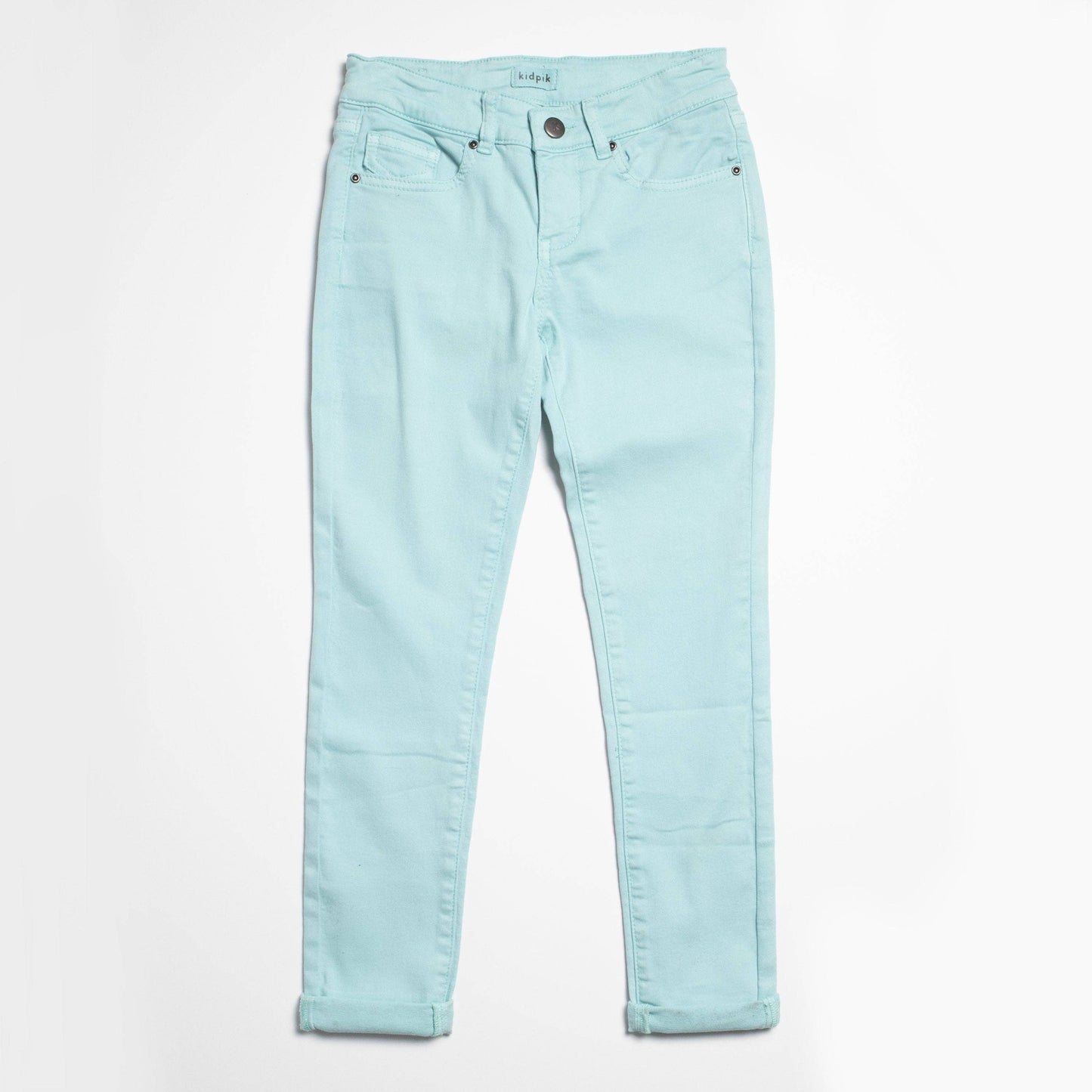 Kidpik - Cuffed Skinny Pant: Aqua Haze / 16