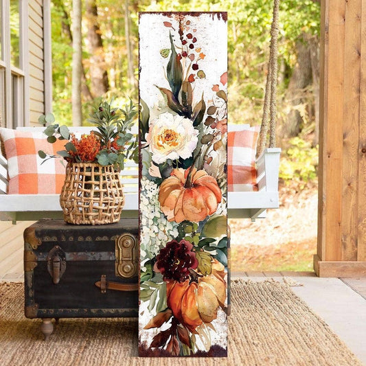 TX USA Corporation - 36in  Fall pumpkin Porch Sign - Front Porch Fall Sign with Vintage Autumn Decoration, Rustic Modern Farmhouse Entryway Porch Decor