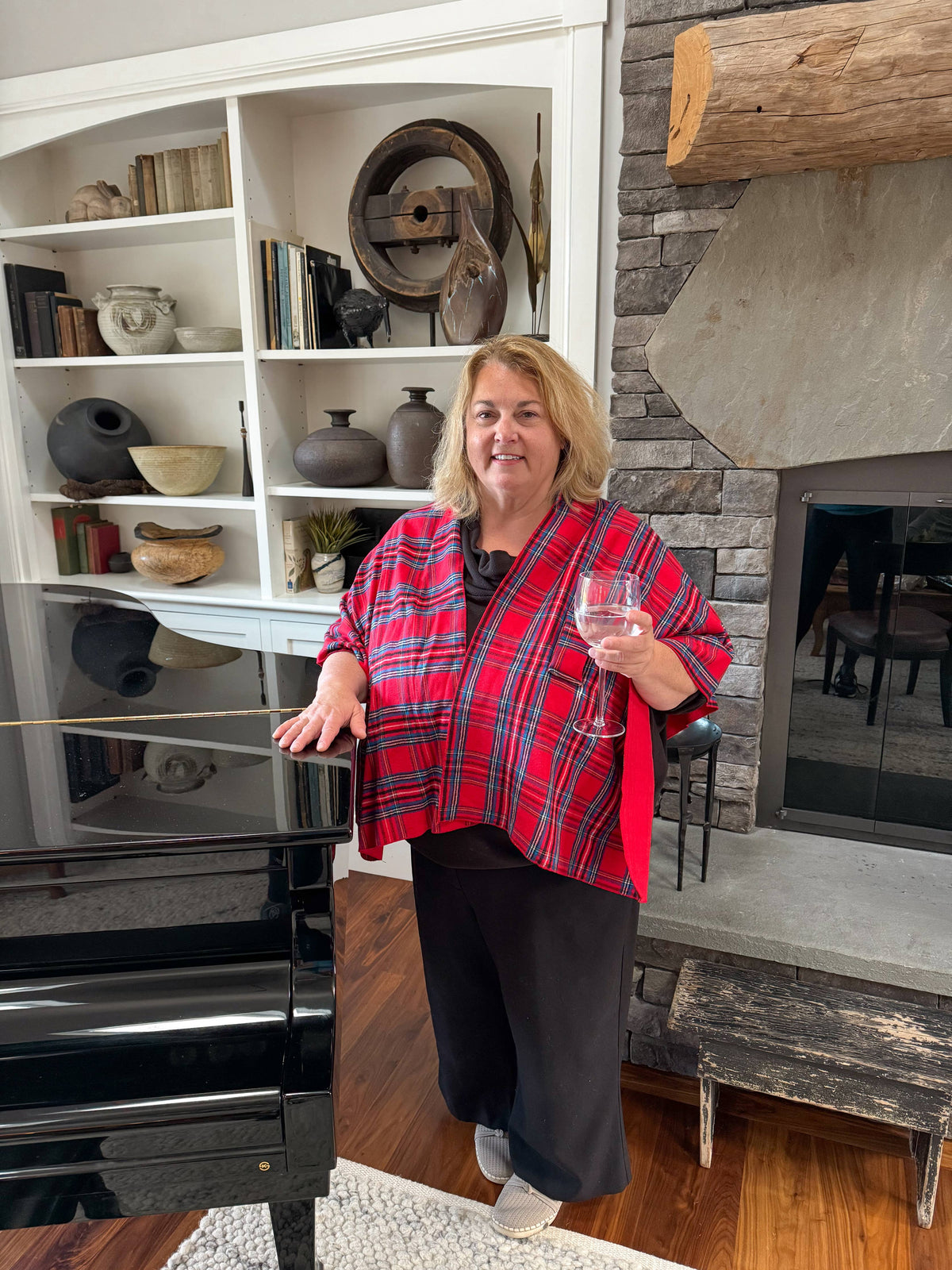 Top It Off - Kate Tartan Plaid Keyhole Wrap - Fall 2026: Red Tartan Plaid