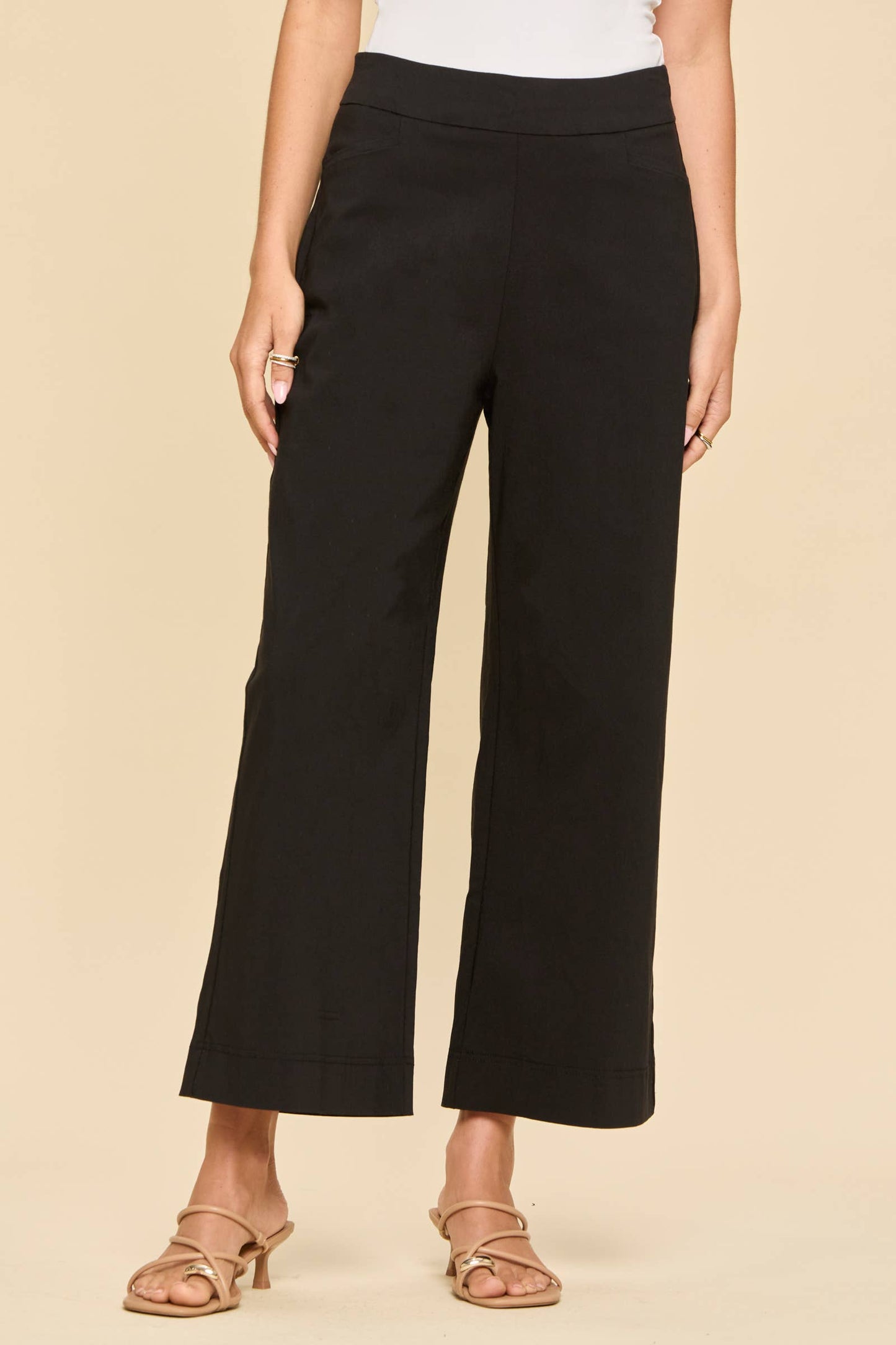 Dear Scarlett - Everyday Only Pair Wide Leg Pants: OFF WHITE