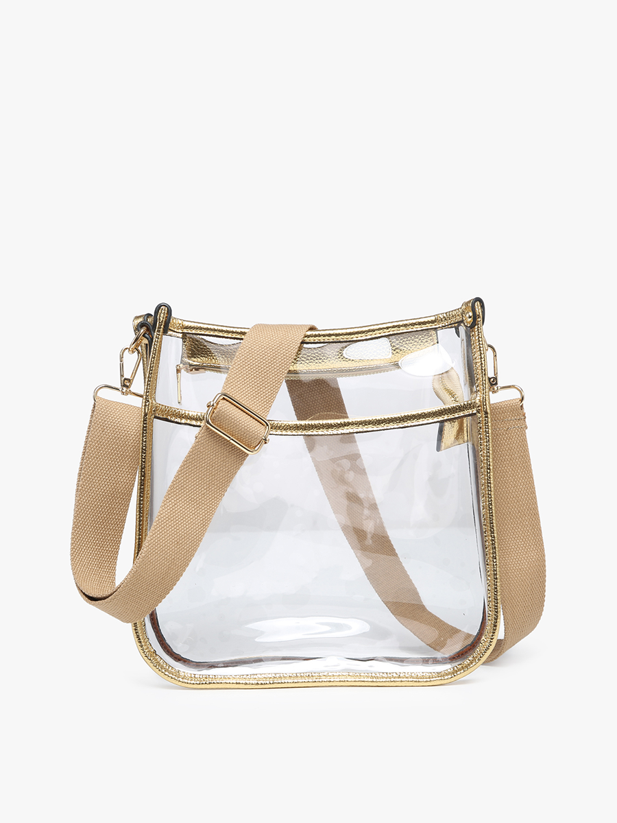 Jen & Co. - M2168CR Posie Clear Crossbody w/ Vegan Leather: Gold