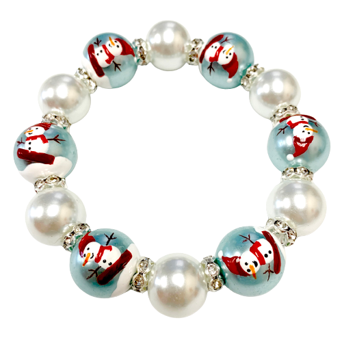 Fiona Accessories - Christmas Beaded Stretch Bracelet Holiday Gifts: Red Nutcracker