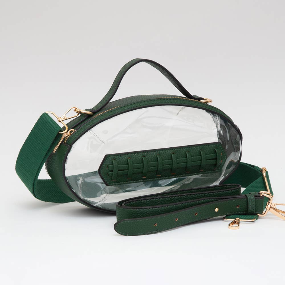 Sensibling Corp. - Football Shaped Transparent Crossbody Bag
: Brown