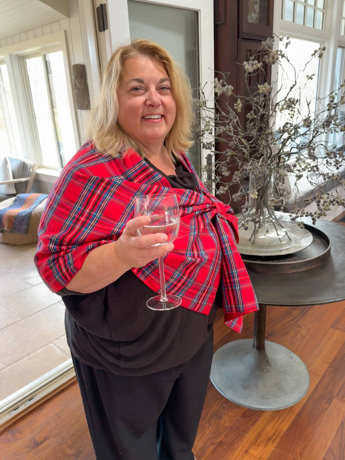 Top It Off - Kate Tartan Plaid Keyhole Wrap - Fall 2026: Red Tartan Plaid
