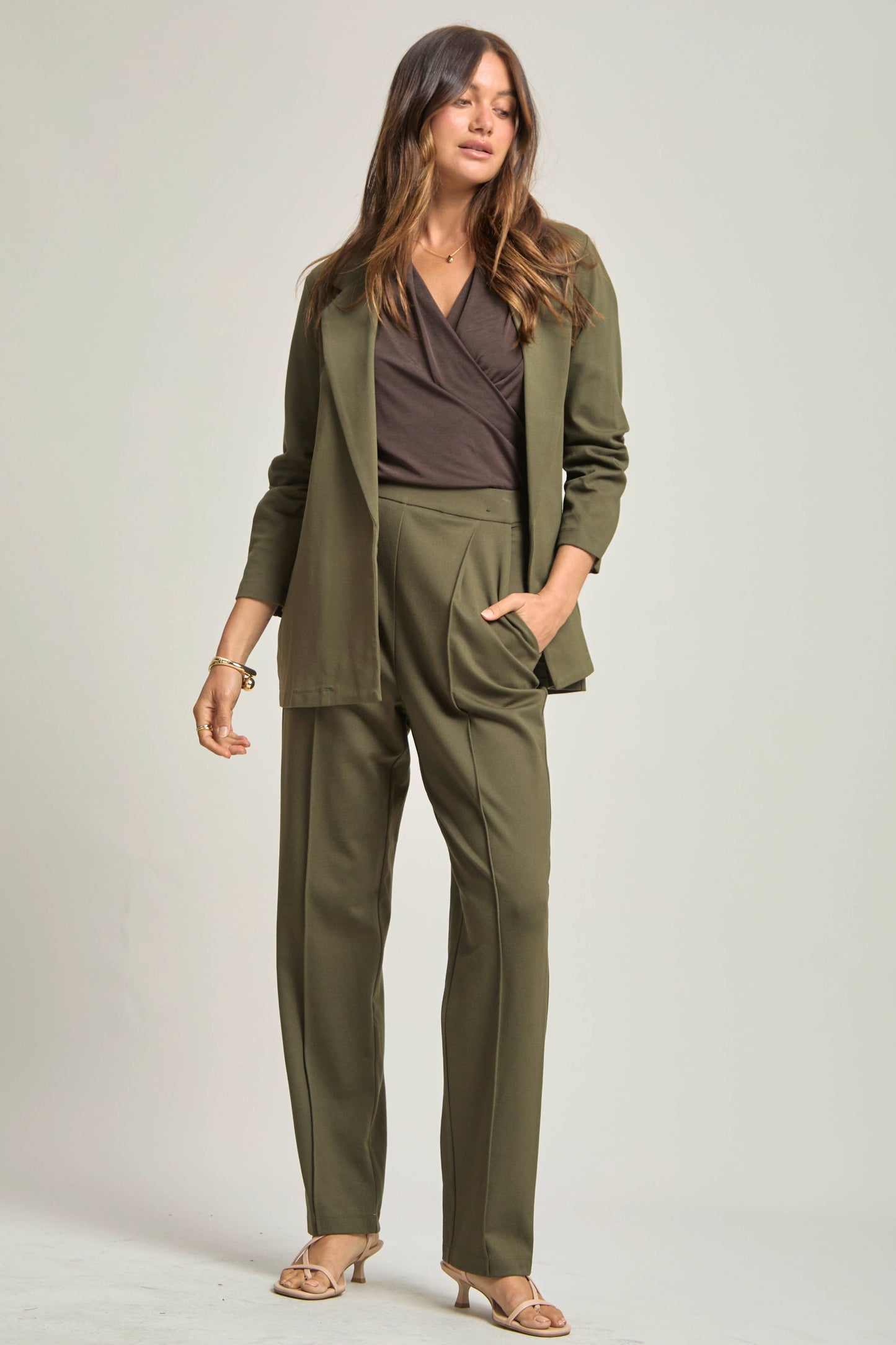 Dear Scarlett -  Magic 3/4 Sleeve Blazer: Black