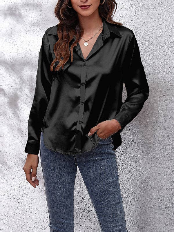UZ Wholesale Long Sleeve Blouse FUCHSIA M