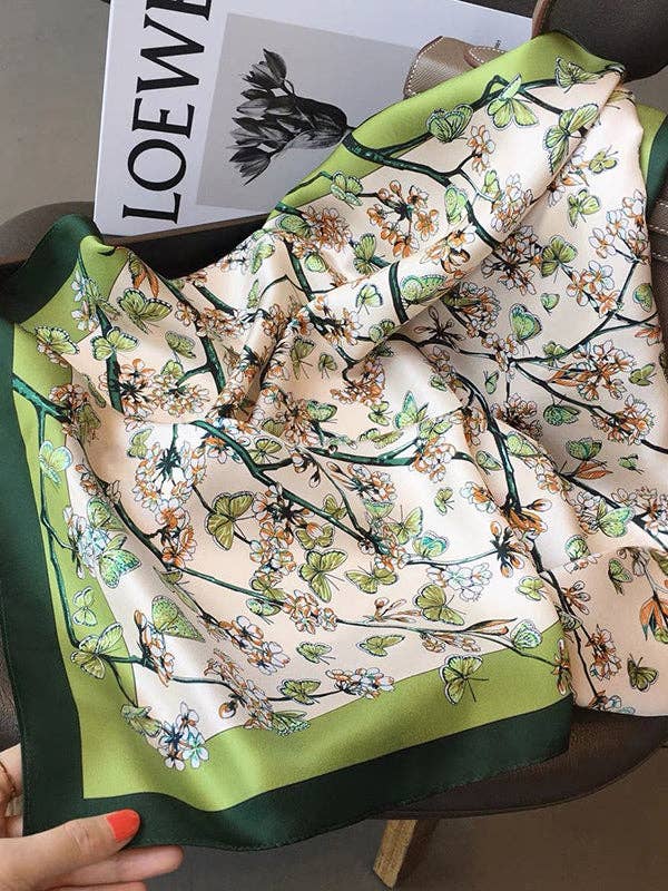 UZ Wholesale Store - Floral Printed Shawl&Scarf: GREEN / One_size