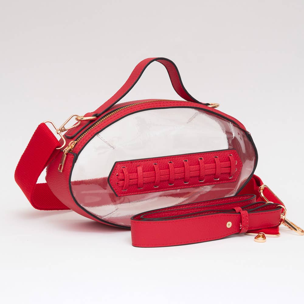 Sensibling Corp. - Football Shaped Transparent Crossbody Bag
: Brown