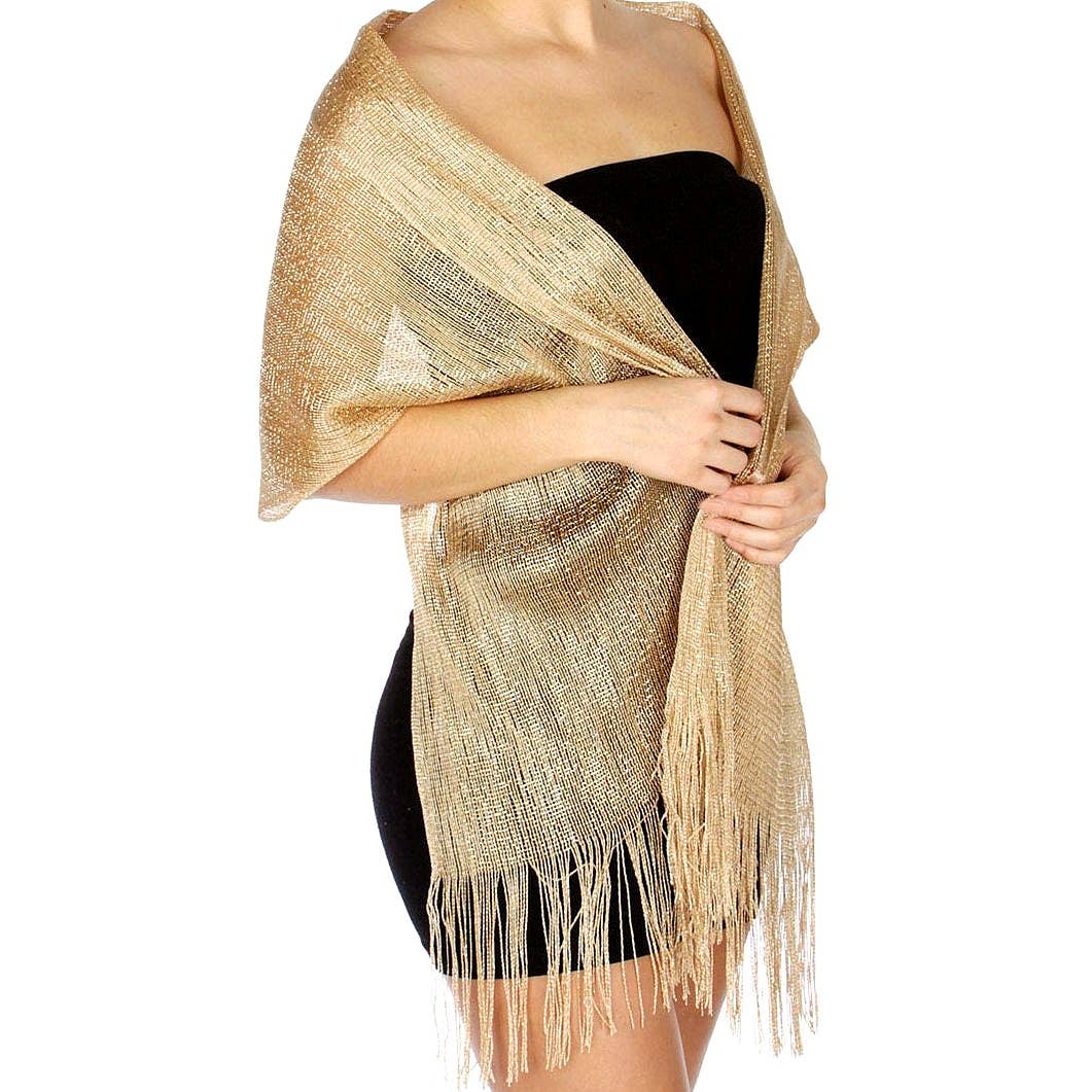 Diacly - Glitter Bling Shiny Dress Scarf Shawl: Purple