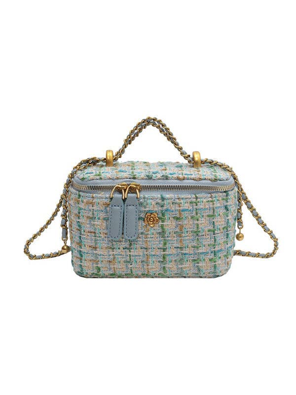 UZ Wholesale Pink Boucle' Rectangle Crossbody with Chain Strap