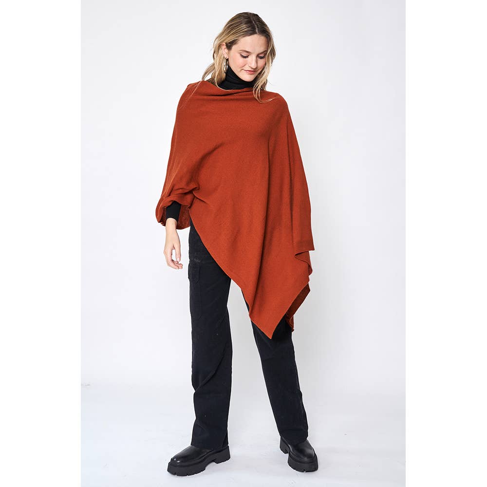 Sensibling Corp. - Solid Scarf Poncho: Olive Green