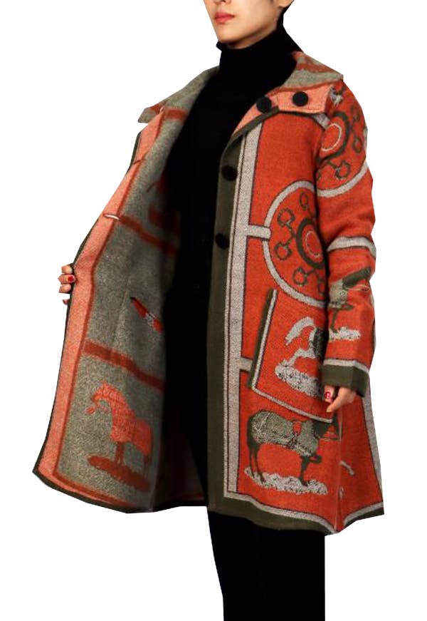 Winding River - Equestrian Orange Reversible Coat – Gallop Collection: XS