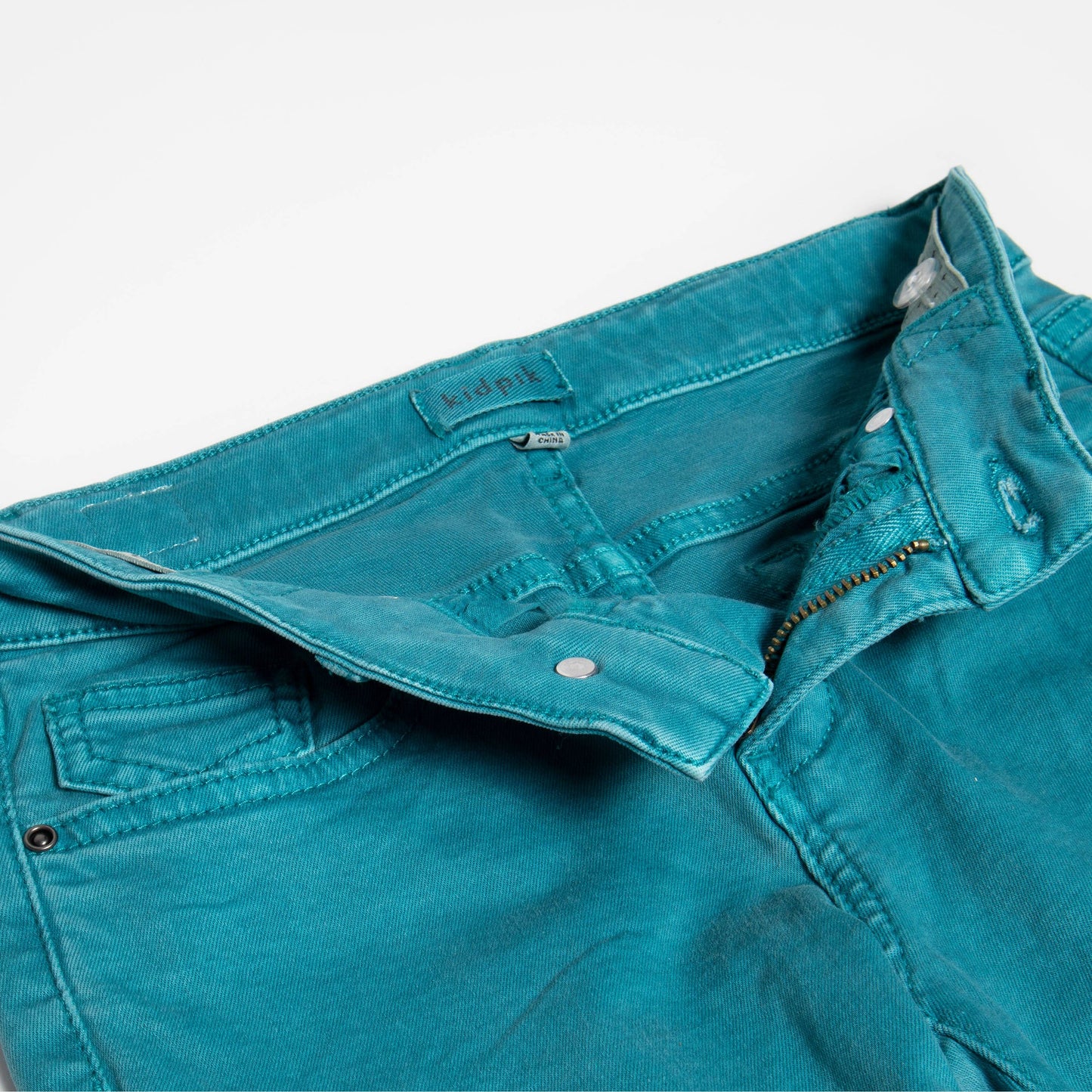 Kidpik - Cuffed Skinny Pant: Aqua Haze / 8