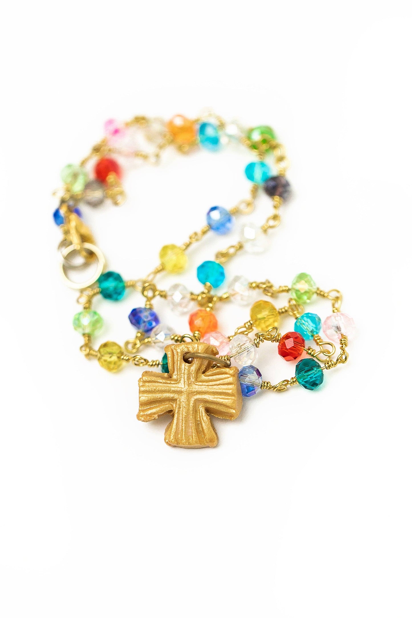 Hidden Truth Jewelry - Multicolored and Gold Chain with Julia Blair Cross