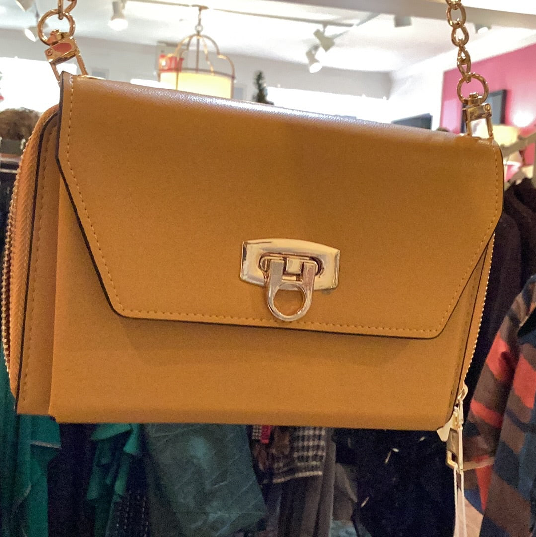 Isabelle Vegan Crossbody/Clutch w/ Top Zip & Lock Closure