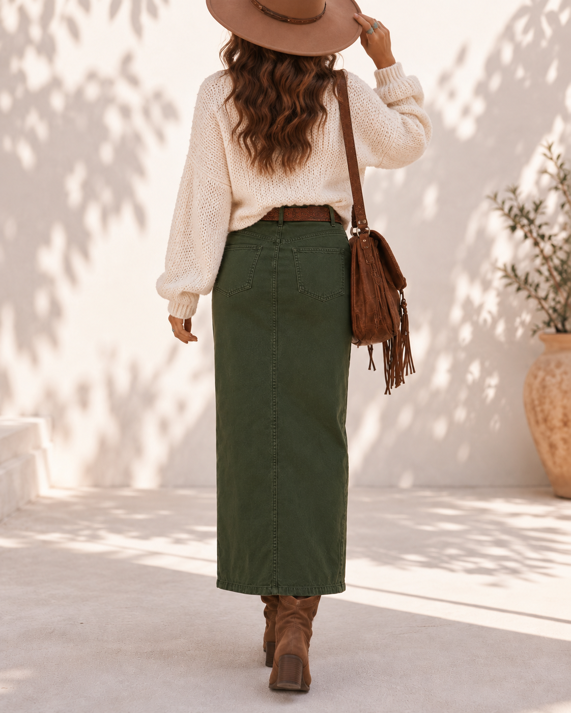 LaughTail Tees - High-Waisted Modest Straight Denim Maxi Skirt: Navy / 2XL