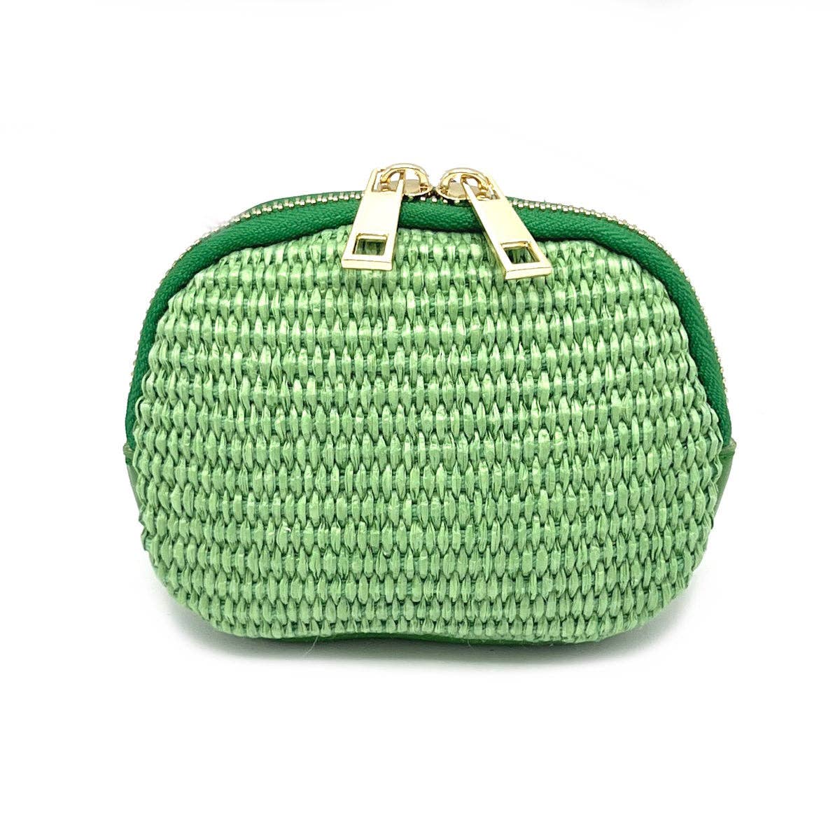 Suie Valentini srl - Summer collection, leather and raffia purse, art. PO01: Green
