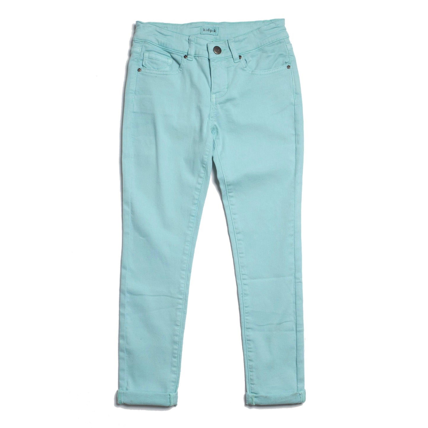 Kidpik - Cuffed Skinny Pant: Aqua Haze / 8