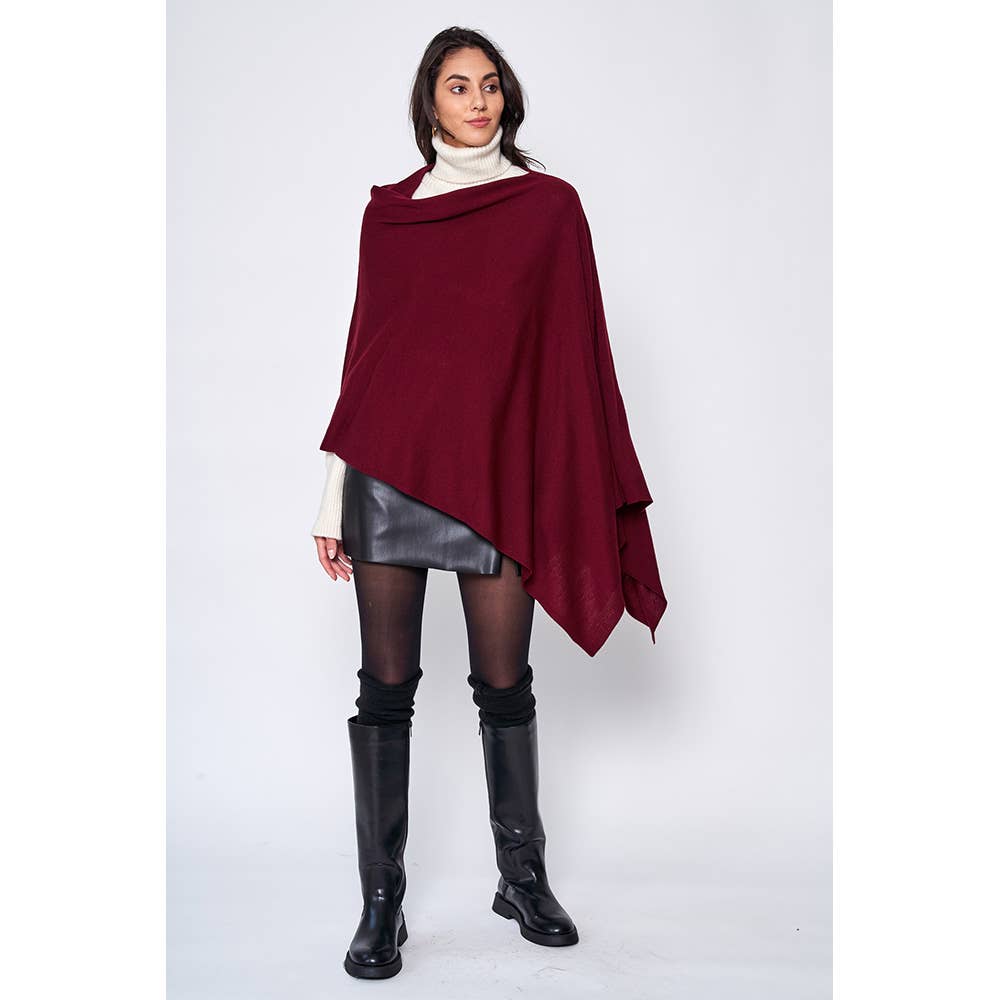 Sensibling Corp. - Solid Scarf Poncho: Olive Green