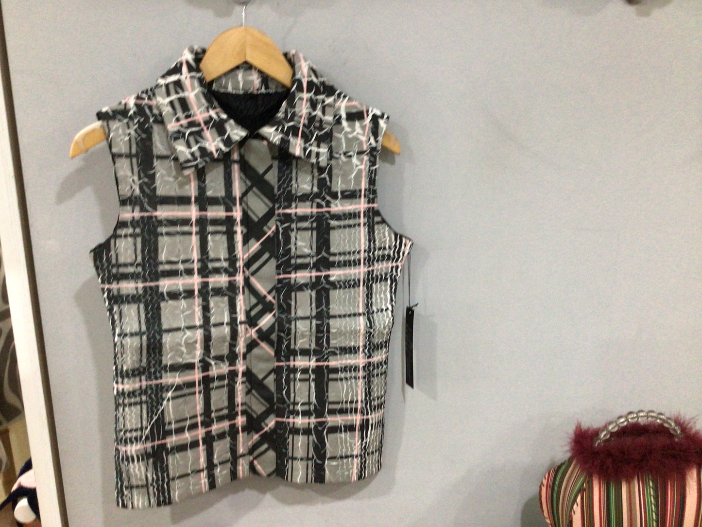 UBU Clothing Co.   Light Plaid/Black Reversible Vest