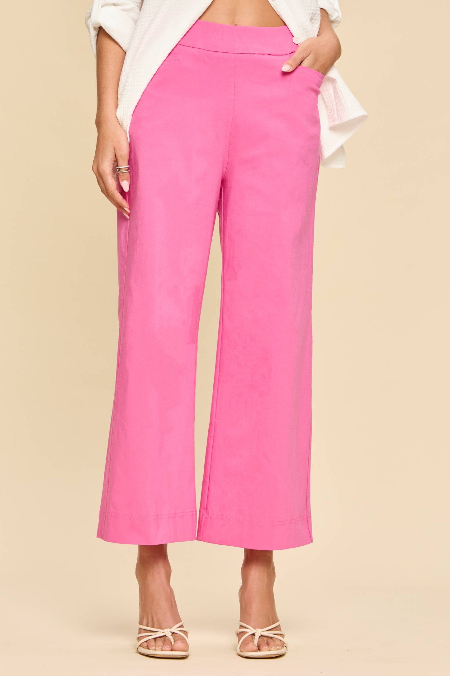 Dear Scarlett - Everyday Only Pair Wide Leg Pants: OFF WHITE