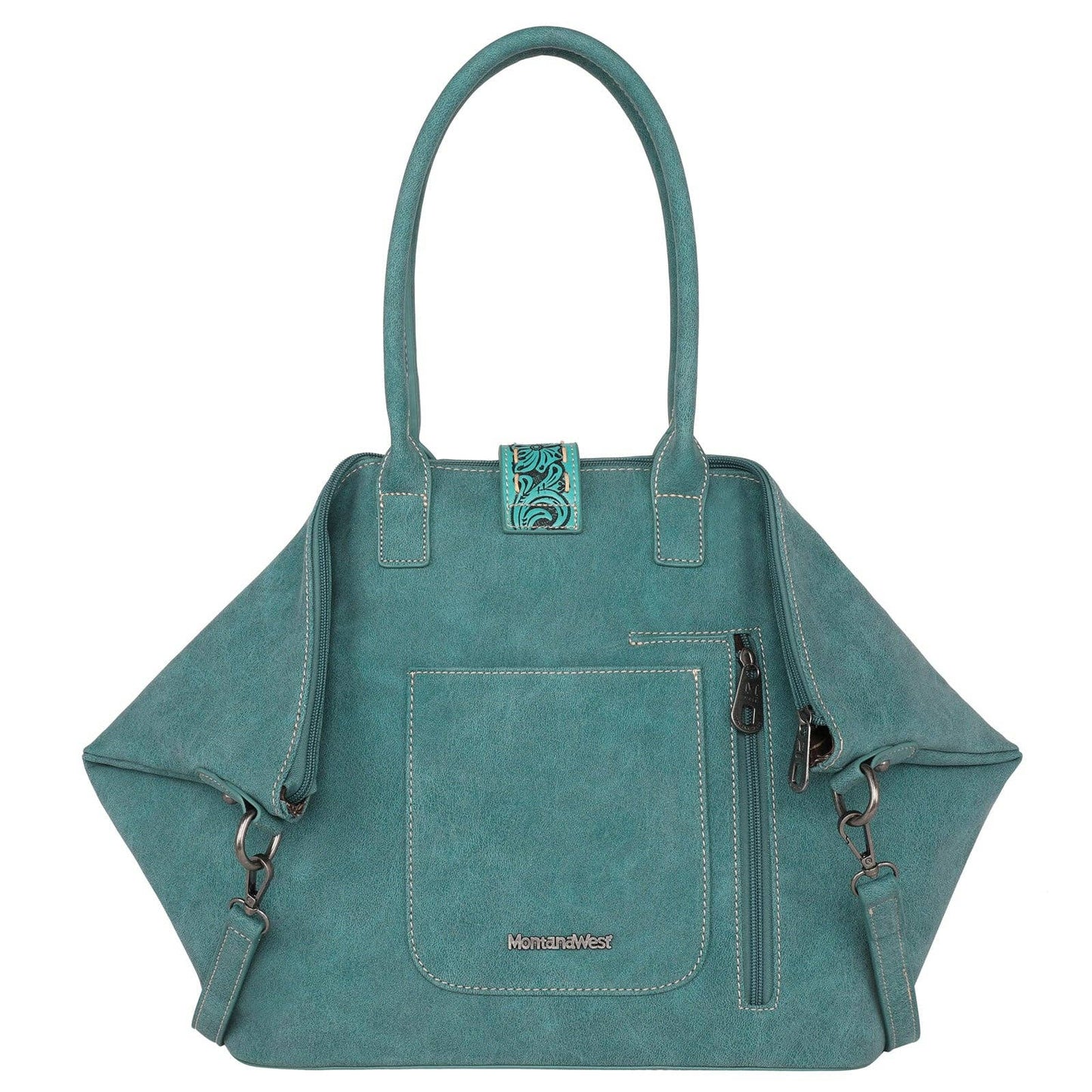 Montana West - MW1221G-8317 Montana West Tooled Collection Tote: Tan