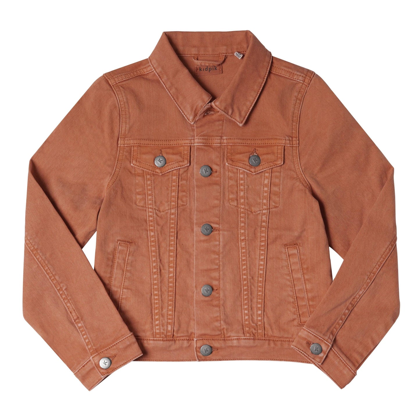 Kidpik - Colored Jean Jacket: Oyster Grey / S (7/8)