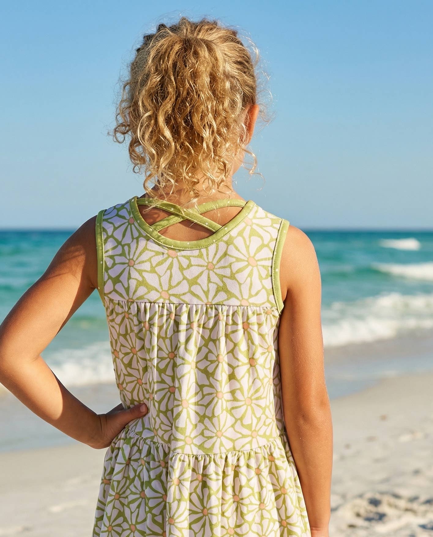 Oopsie Daisy - Kids Ruby Lime Green Daisy Spring Summer Short Set: 10/12