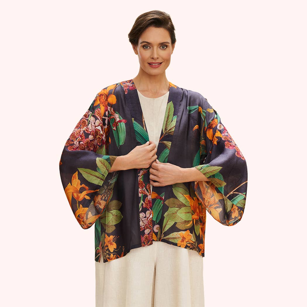 Powder Design inc - US - Botany Bliss in Charcoal Kimono Jacket