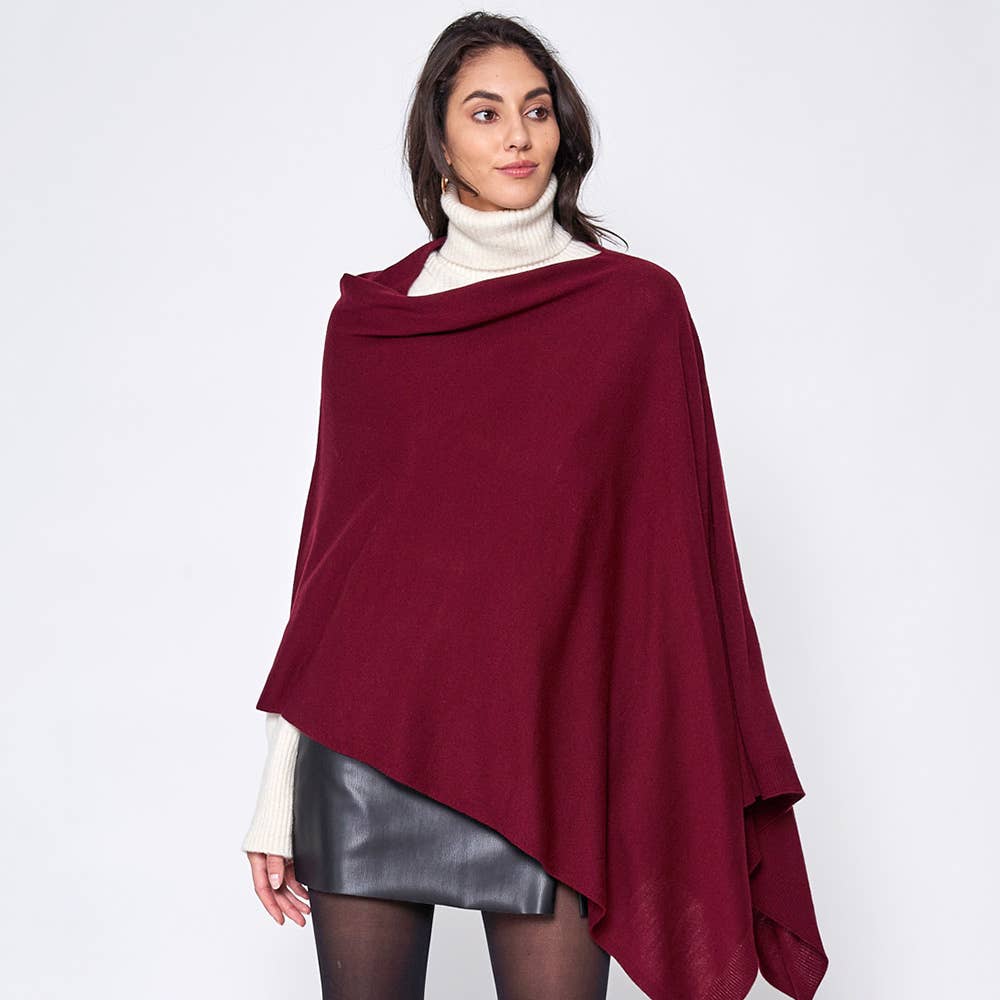 Sensibling Corp. - Solid Scarf Poncho: Olive Green